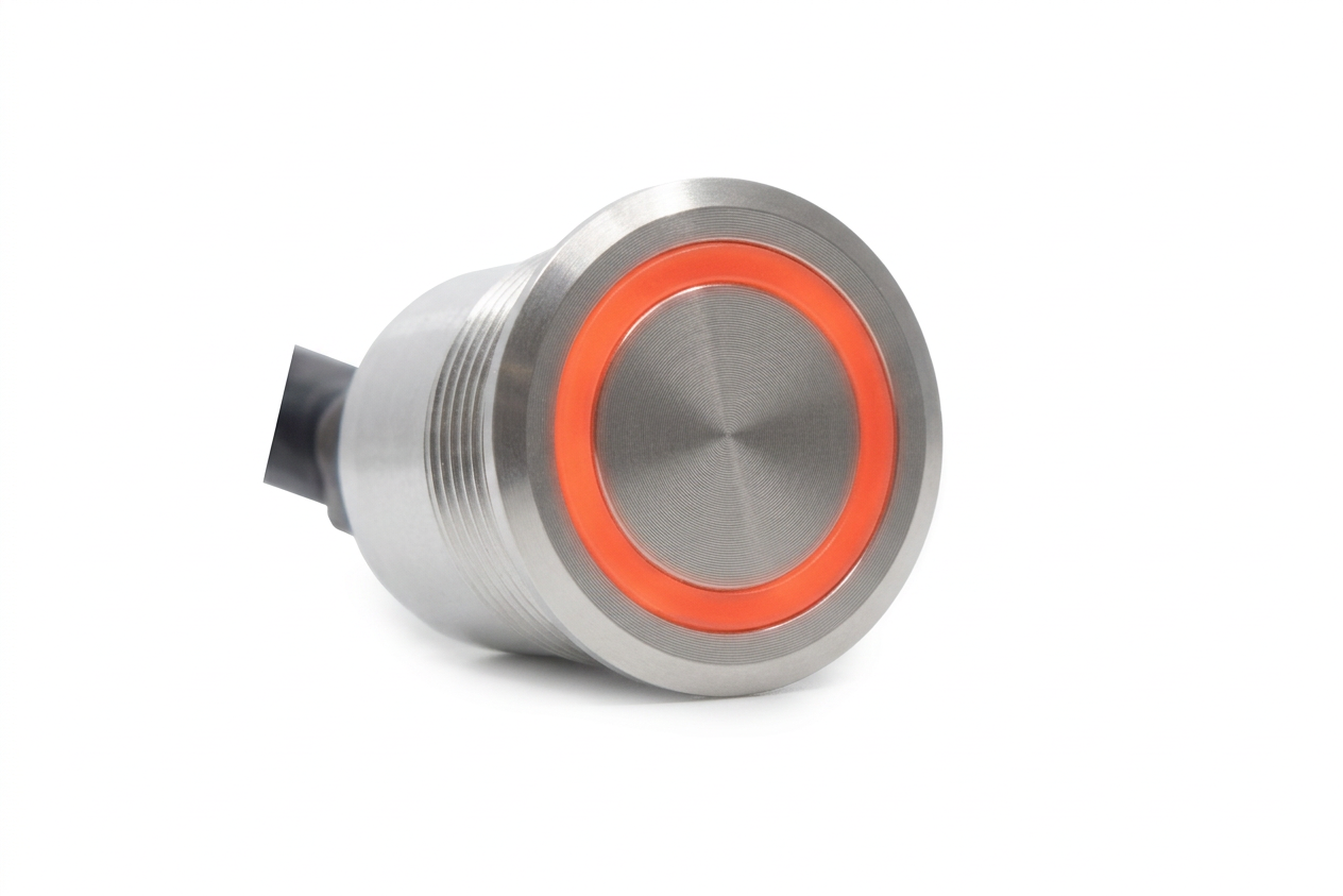 CMI58 22mm Aluminium Schalter (rastend) Ringbeleuchtung Rot