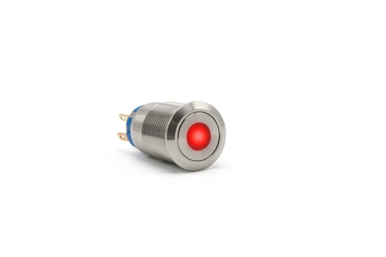 CMI19 19mm Edelstahl Taster Flach, Punktbeleuchtung 