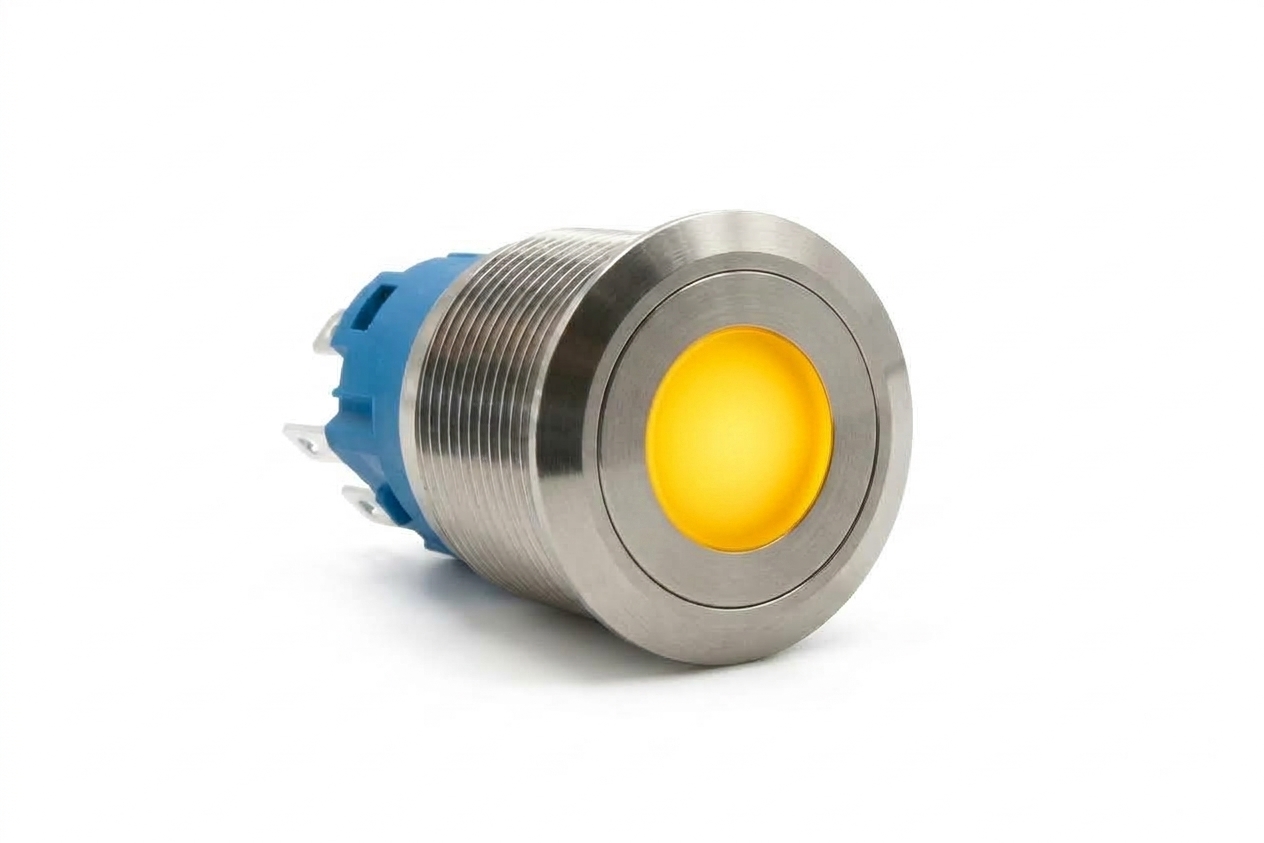 CMI19 19mm Edelstahl Taster Flach, Punktbeleuchtung 