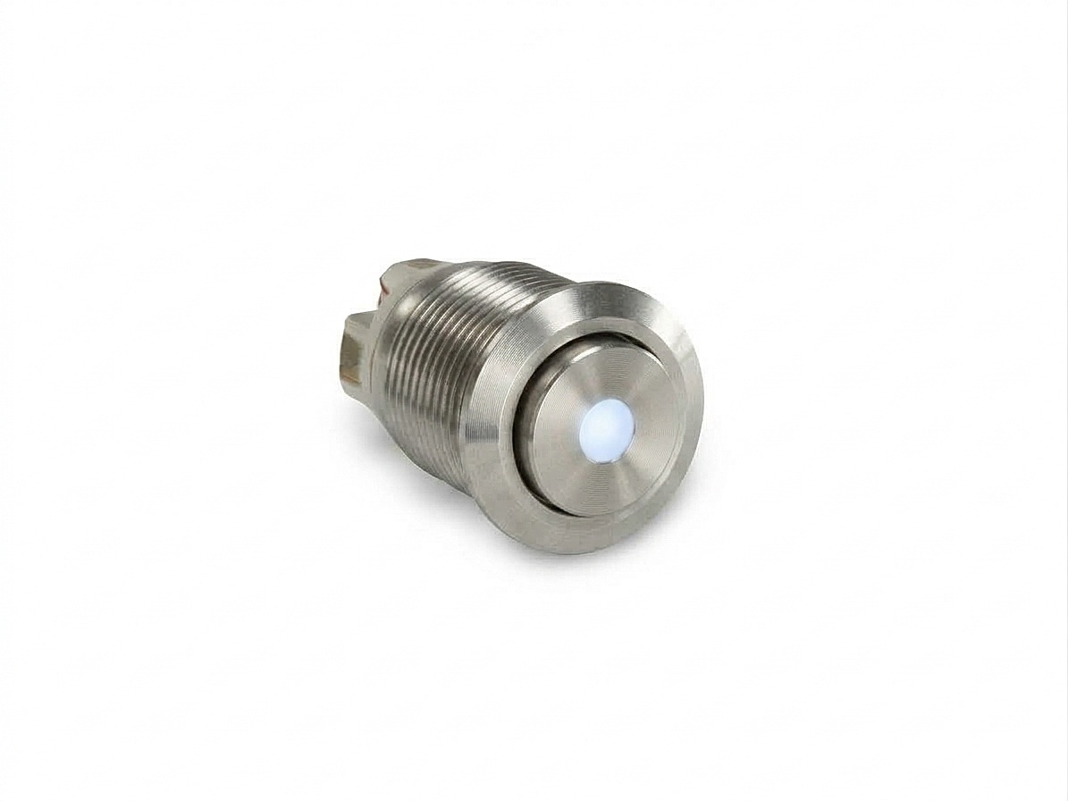 CMI10 16mm Taster Edelstahl Hervorstehend, Punktbeleuchtung Weiss