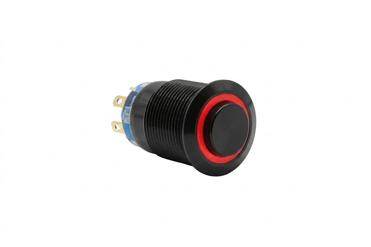 CMI19 19mm Aluminium Taster Hervorstehend, Ringbeleuchtung 