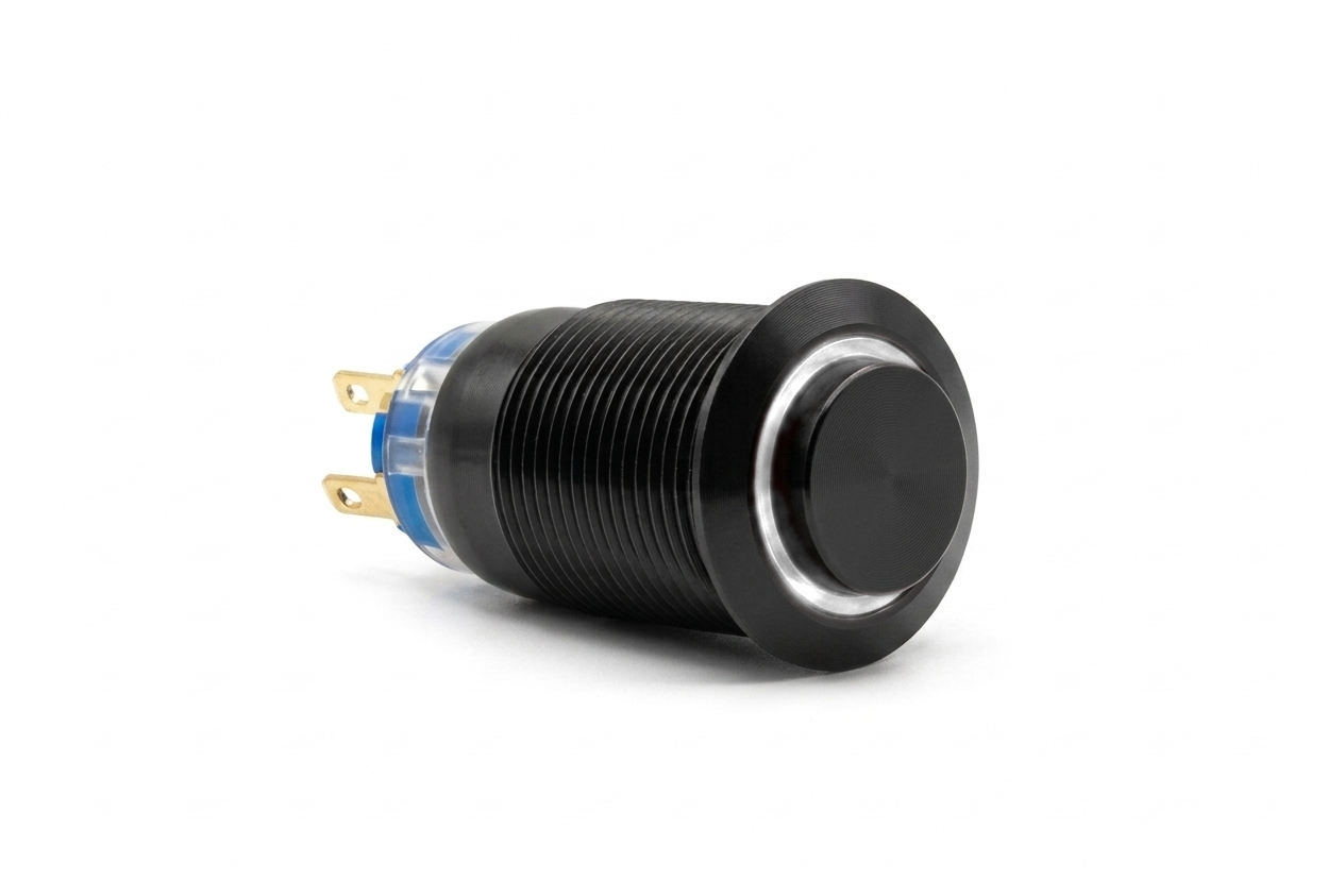 CMI19 19mm Aluminium Schalter (rastend) Hervorstehend, Ringbeleuchtung 
