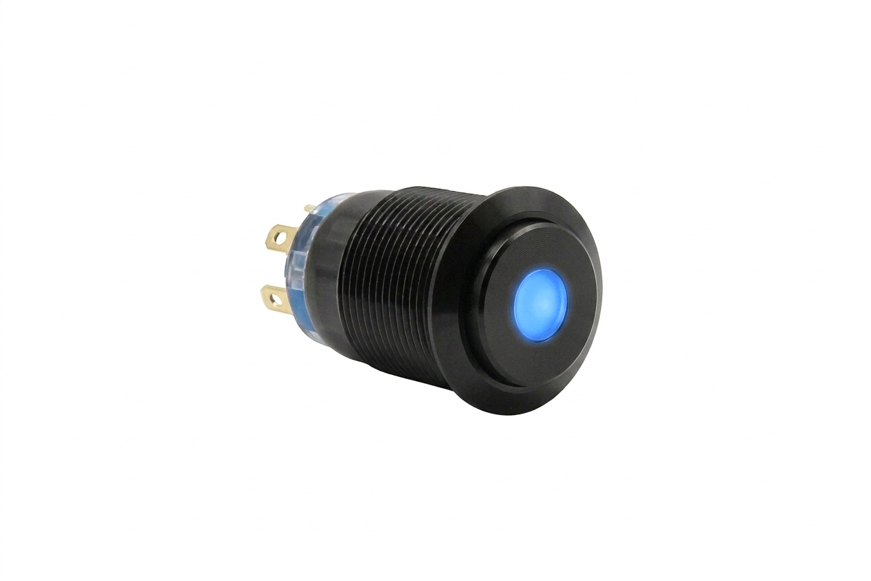 CMI19 19mm Aluminium Schalter (rastend) Hervorstehend, Punktbeleuchtung 