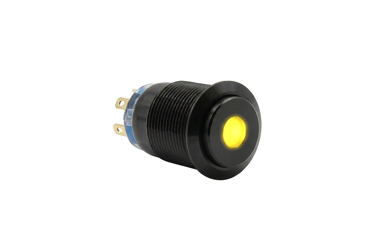 CMI19 19mm Aluminium Schalter (rastend) Hervorstehend, Punktbeleuchtung 