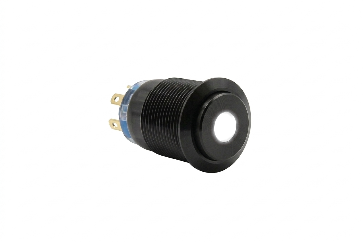 CMI19 19mm Aluminium Schalter (rastend) Hervorstehend, Punktbeleuchtung 