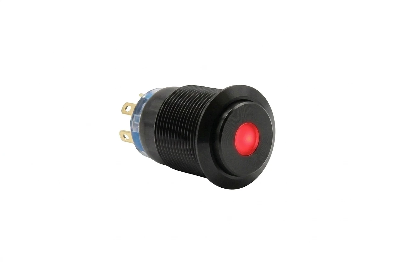 CMI19 19mm Aluminium Schalter (rastend) Hervorstehend, Punktbeleuchtung 