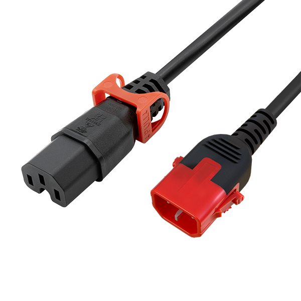 Abzugssichere Gerätezuleitung DualLock C14 an IEC-Lock+ C15