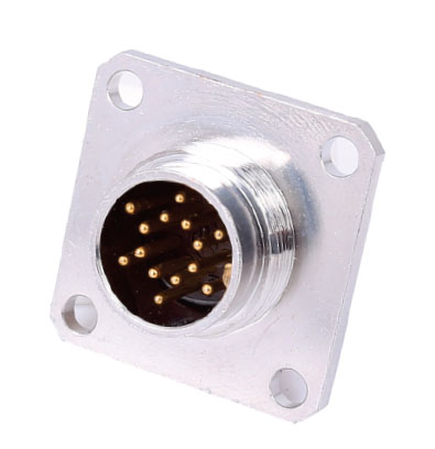 M16 Rundsteckverbinder - Stecker (männlich) mit Flanschmontage und Lötkontakten